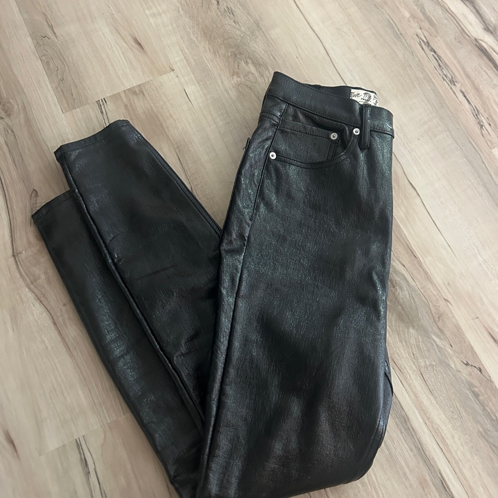 Free People Shimmering Black Pants